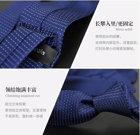 Men Necktie Silk Extended 160 cm Long 8 cm Width Blue Ties Business Wedding Fashion Tall