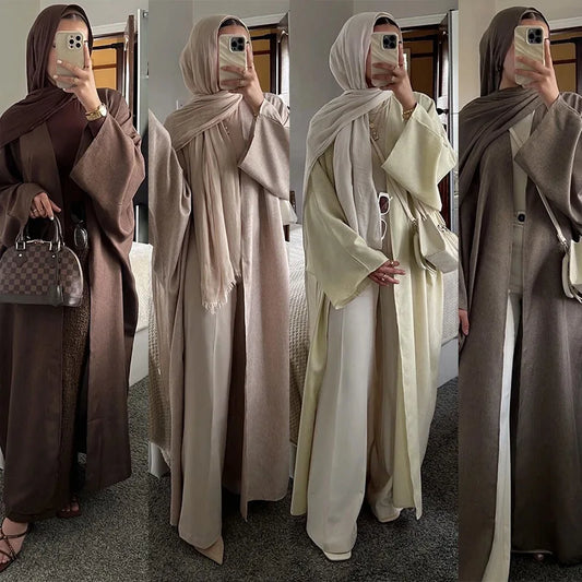 Hot Eid Muslim Abaya for Women Cardigan Robe Jalabiya Arabic Ramadan Dresses Modest Morocco Dubai Abayas Kaftan Islam Vestidos