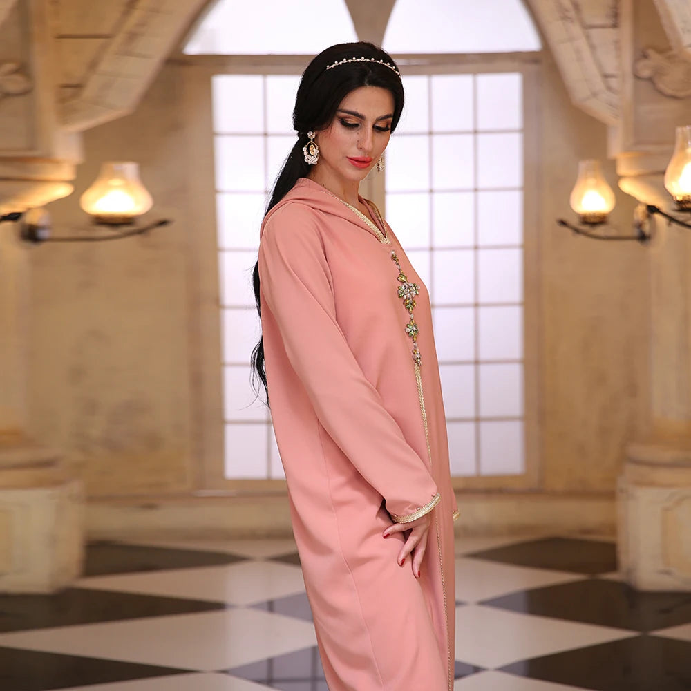 Ramadan Eid Pink Kebaya Abaya Dubai Turkey Islam Muslim Prayer Dress Abayas For Women Niqab Kaftan Robe Femme Musulmane Caftan