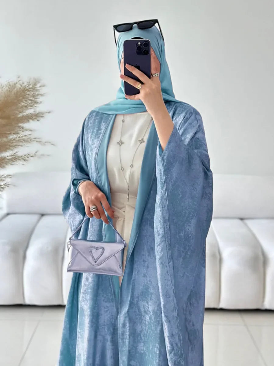 Eid Sliky Abaya Muslim Party Dress Women Ramadan Abaya Bat Sleeve Belt Morocco Kaftan Vestidos Largos Dubai Robe Jalabiya 2026