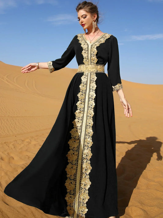 Eid Party Dress For Women Lace Dubai Arab Ramadan Abayas Caftan Kaftan Vestido Eid Muslim Woman Abaya Party Long Dresses 2026