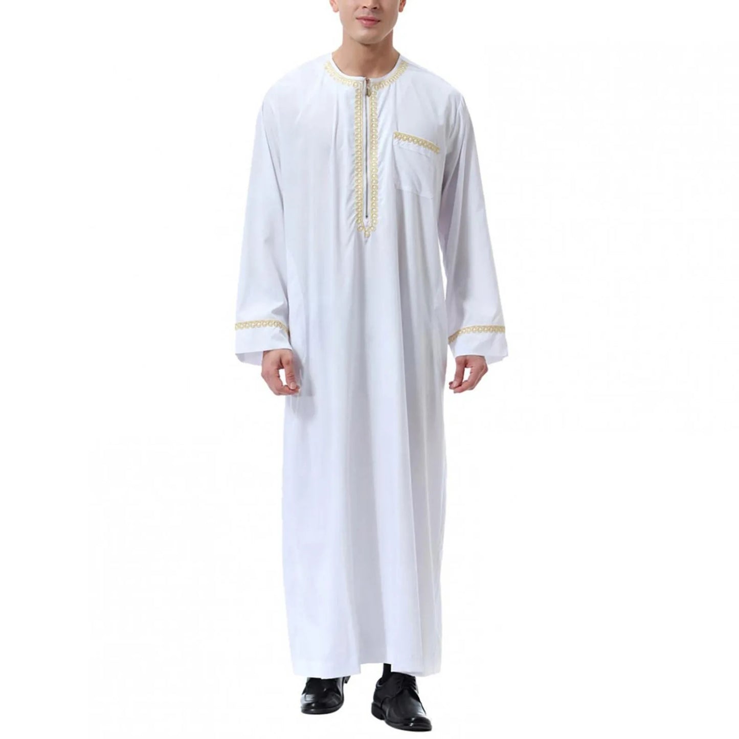Men's Long Sleeve Kaftan Thobe Muslim Style for Men Casual Robe Kaftan for Men Muslim Pakistan Clothes Men Arabic Mens Thobes