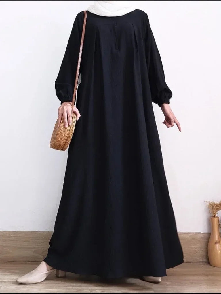 2026 Eid Muslim Dress Solid Color Abaya For Women Long Sleeve Zipper Islam Party Abayas Woman Dubai Kaftan Robe Elegant Vestidos