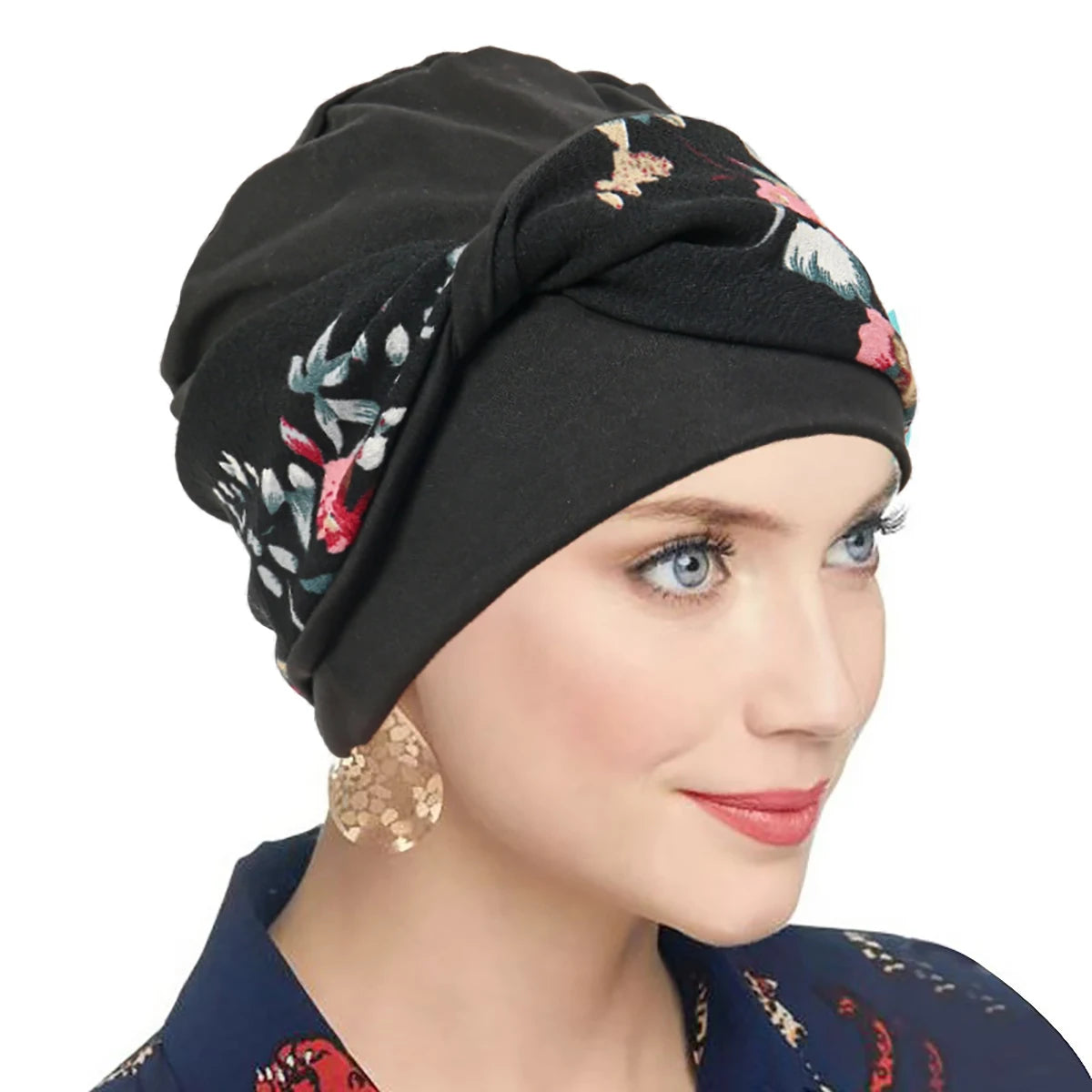 2025 New Muslim Women Twist Braid Turban Hats Pre Tied Headscarf Print Flower Hijabs Bandana Chemo Beanies Caps Cover
