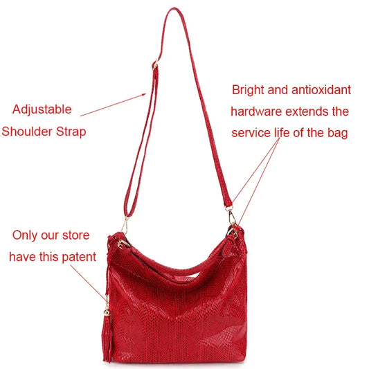 Women Shoulder Bag Girl Handbag Hobo Tassel Big Black Ladies Hand Bag Female Casual Multifunctional Crossbody Bags for Woman