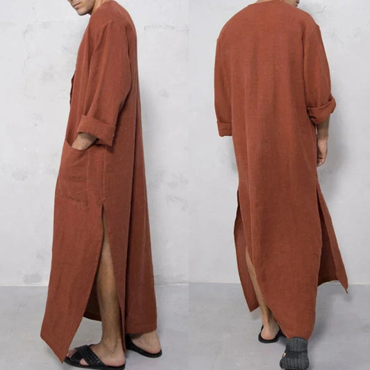 Muslim Men Jubba Thobes Arabic Pakistan Dubai Kaftan Abaya Robes Islamic Clothing Saudi Arabia Black Long Blouse Dressing