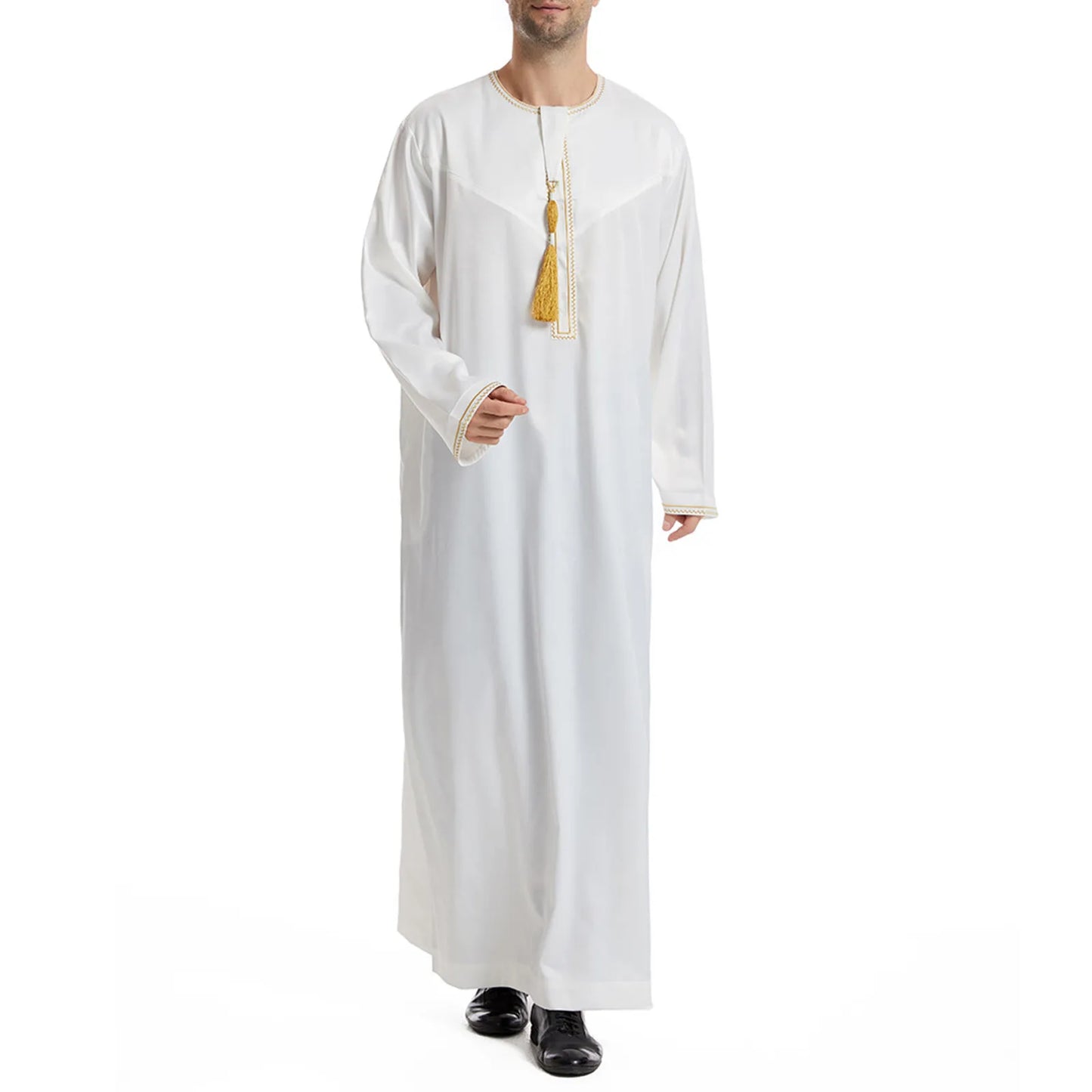 Men'S Muslim Robe Men Pullover Dress Abaya Daffah Jubba Thobe Pakistan Saudi Arab Kaftan Islam Clothing Prayer Robe Afghan