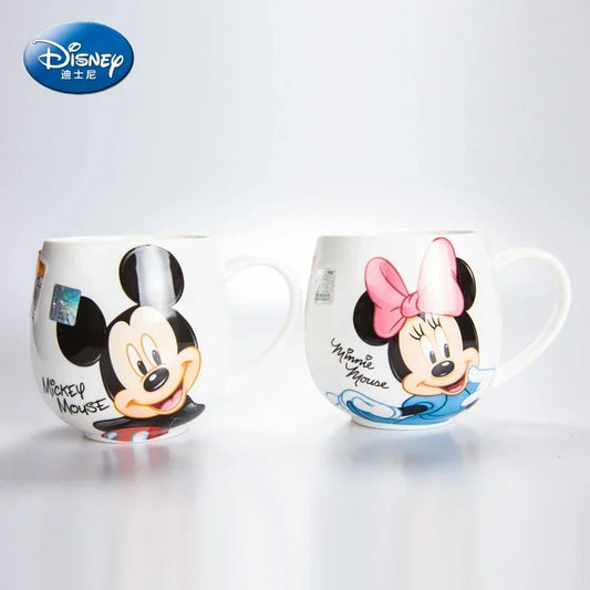 300ML Disney Mickey Mouse Minnie Mouse Coffee Mugs Cute Cartoon Donald Milk Mugs Creative Fashion Mugs Handle Kids Water Cup