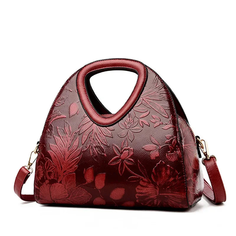 Women Leather Handbags Female Ladies Hand Hobos Bag Mother Shoulder Bag Chinese Style Crossbody Bags For Women 2024 Sac A Main