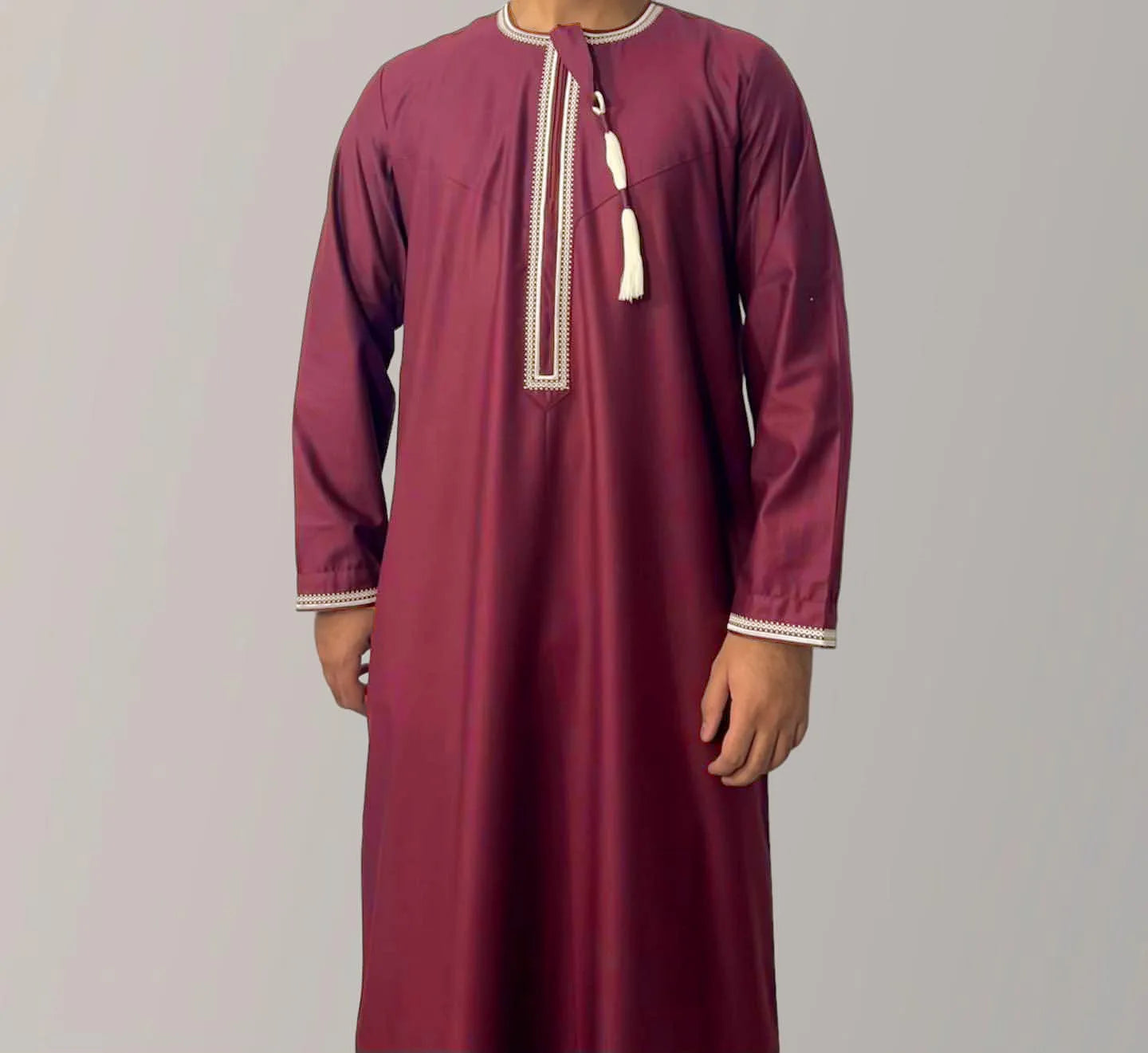 Muslim Men Long Sleeve Pullover Dress Aman Abaya Jubba Thobe for Men Saudi Arab Kaftan Islam Clothing Rayer Robe Afghan Male