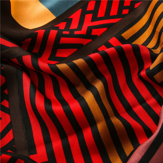 Geometric Cotton Linen Scarf