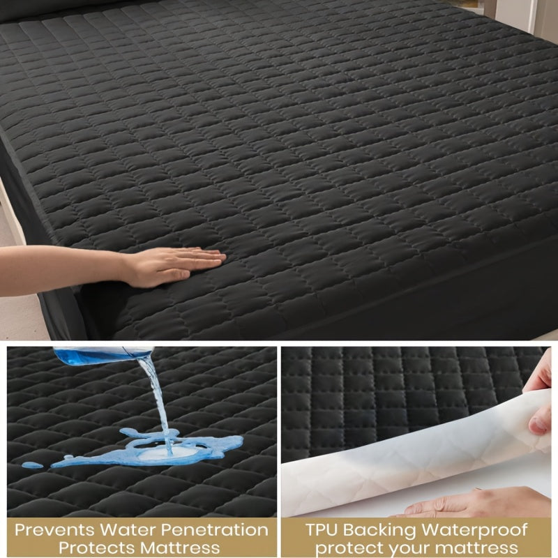 1 Waterproof Mattress Protector - Reusable Underpads, Solid Quilted Geometric Stitching Design, Thickened Durable Fabric, Suitable for Dorms, Camping, RVs And Hotels - Machine Washable, Mattress Waterproof, Camping Essentials