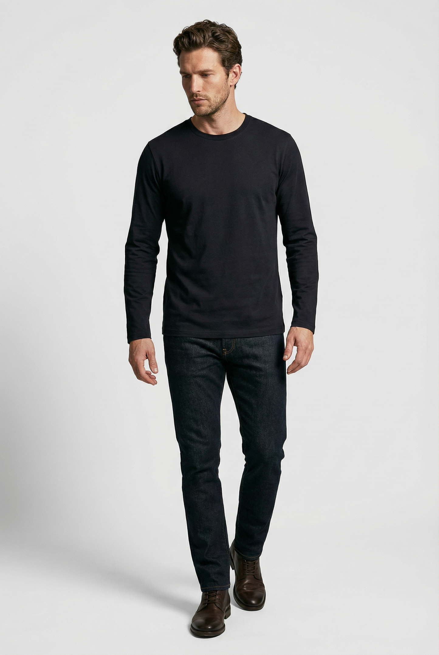 Bevis Long Sleeve Cotton t-shirt -Black
