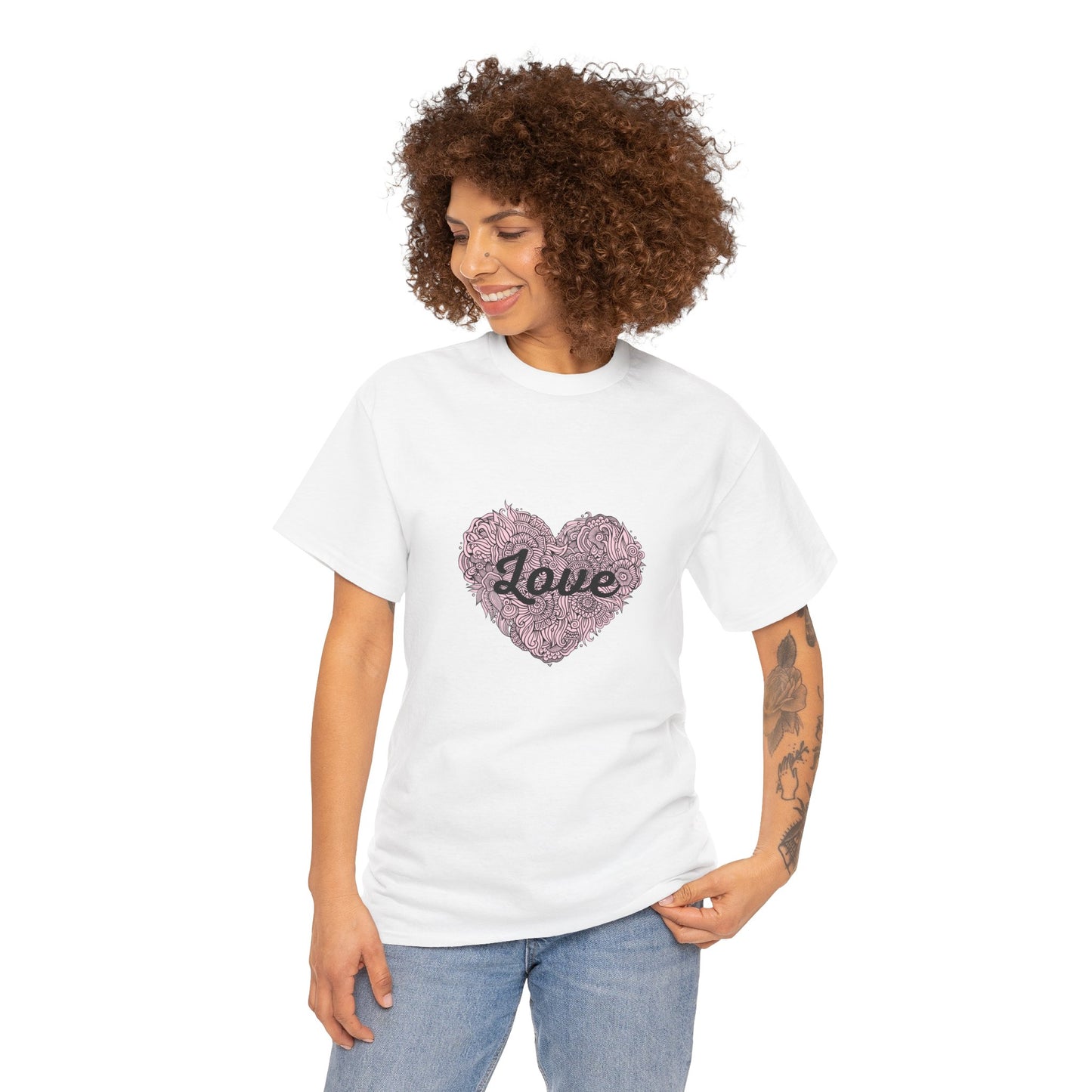 Love Floral Heart Tee - Romantic Valentine’s Day Graphic T-Shirt