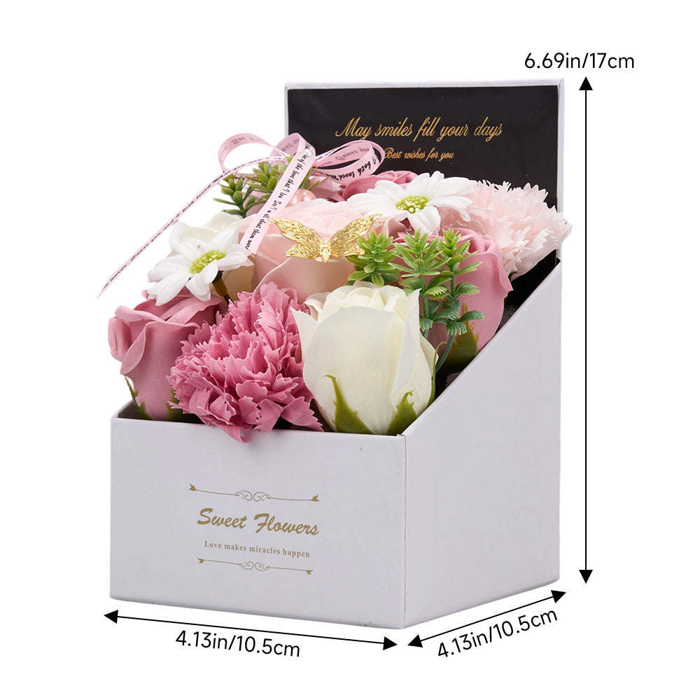 Flower Flower Soap in Gift Box Decorative Soap Artificial Flower Bath Soap for Birthday Valentine'S Day Her Girls Lover