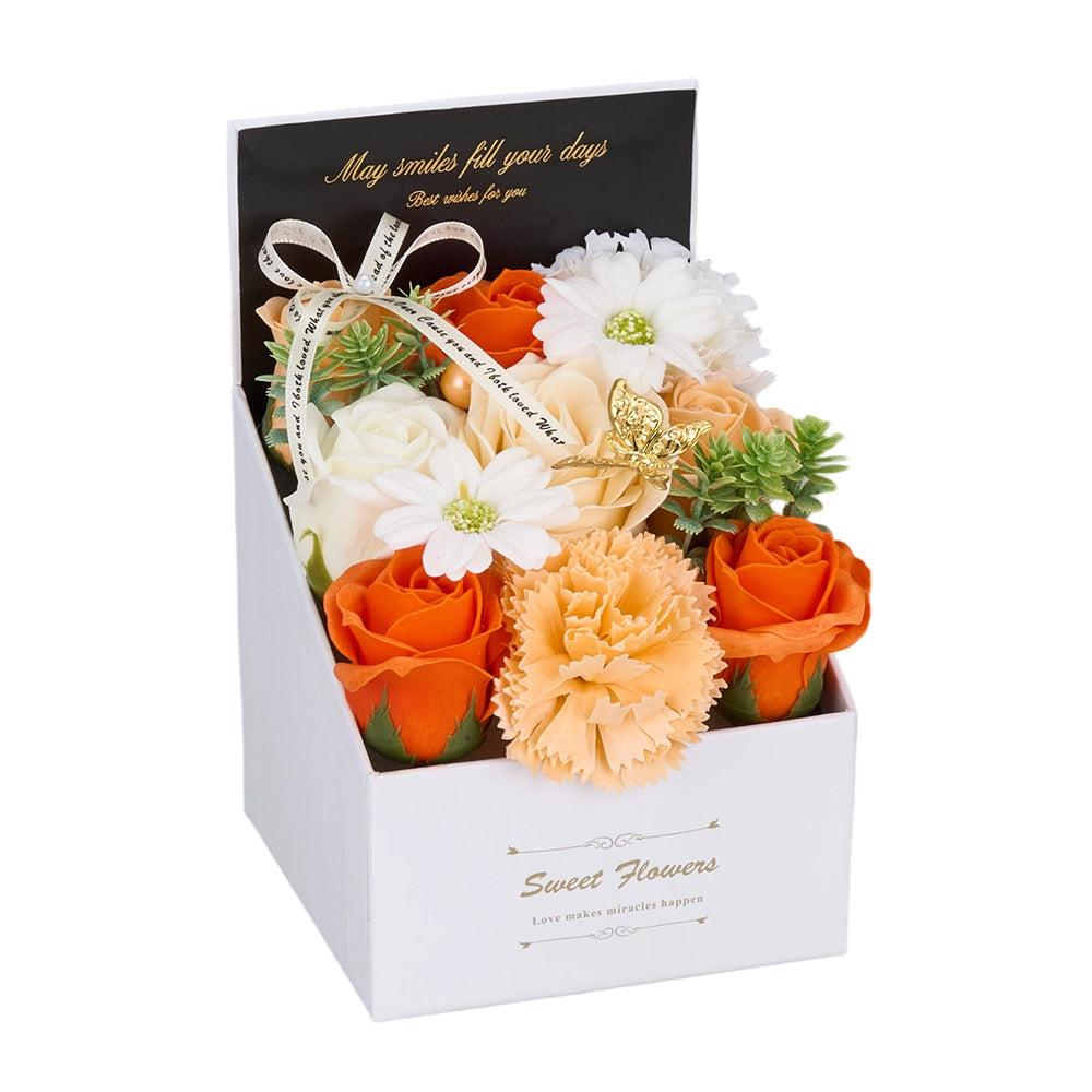 Flower Flower Soap in Gift Box Decorative Soap Artificial Flower Bath Soap for Birthday Valentine'S Day Her Girls Lover