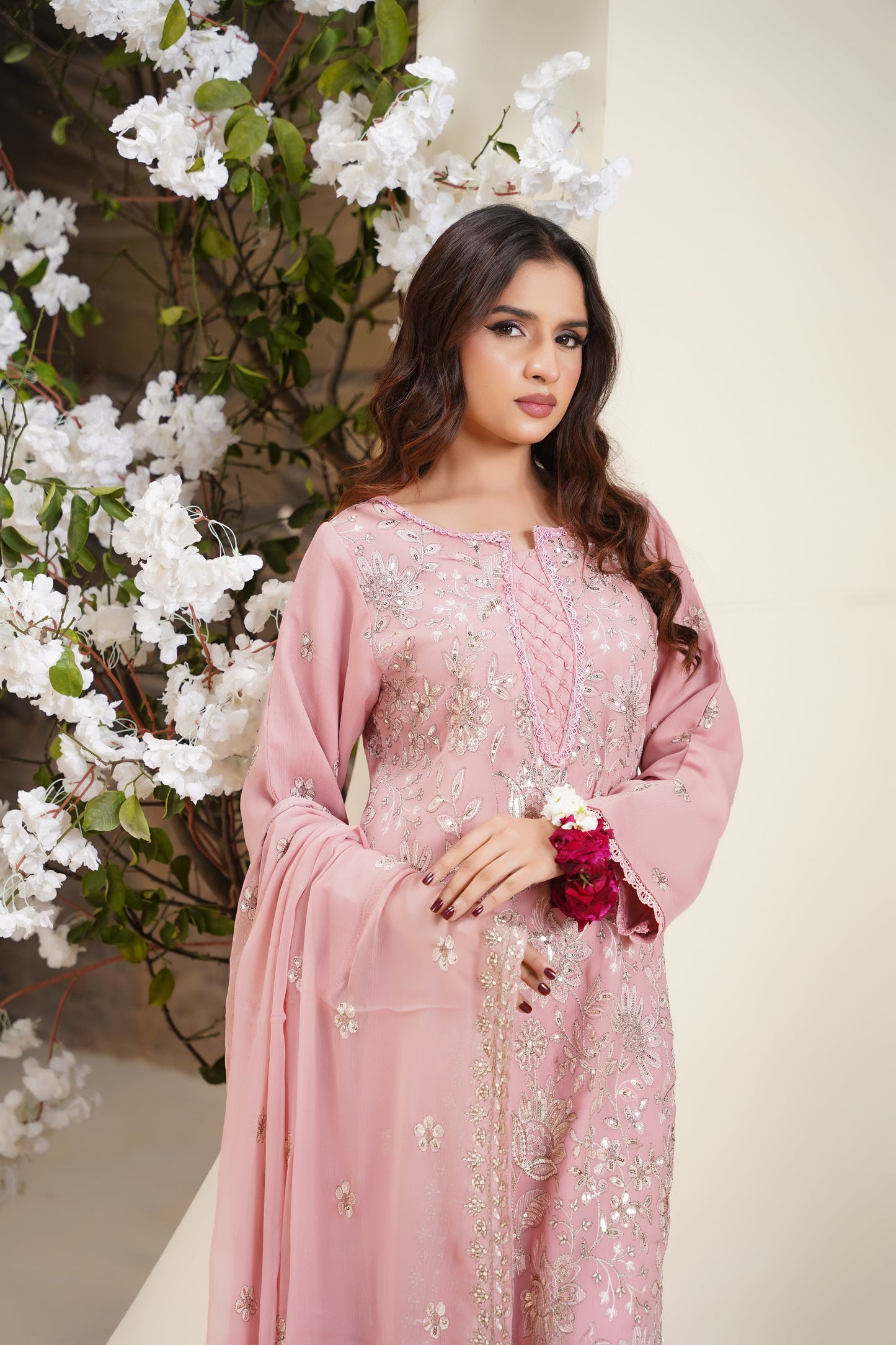 Husan e Jahan - Luxury Chiffon Outfit with Chiffon Dupatta - Ready to Wear - V2 - Eid25 - 06-SD