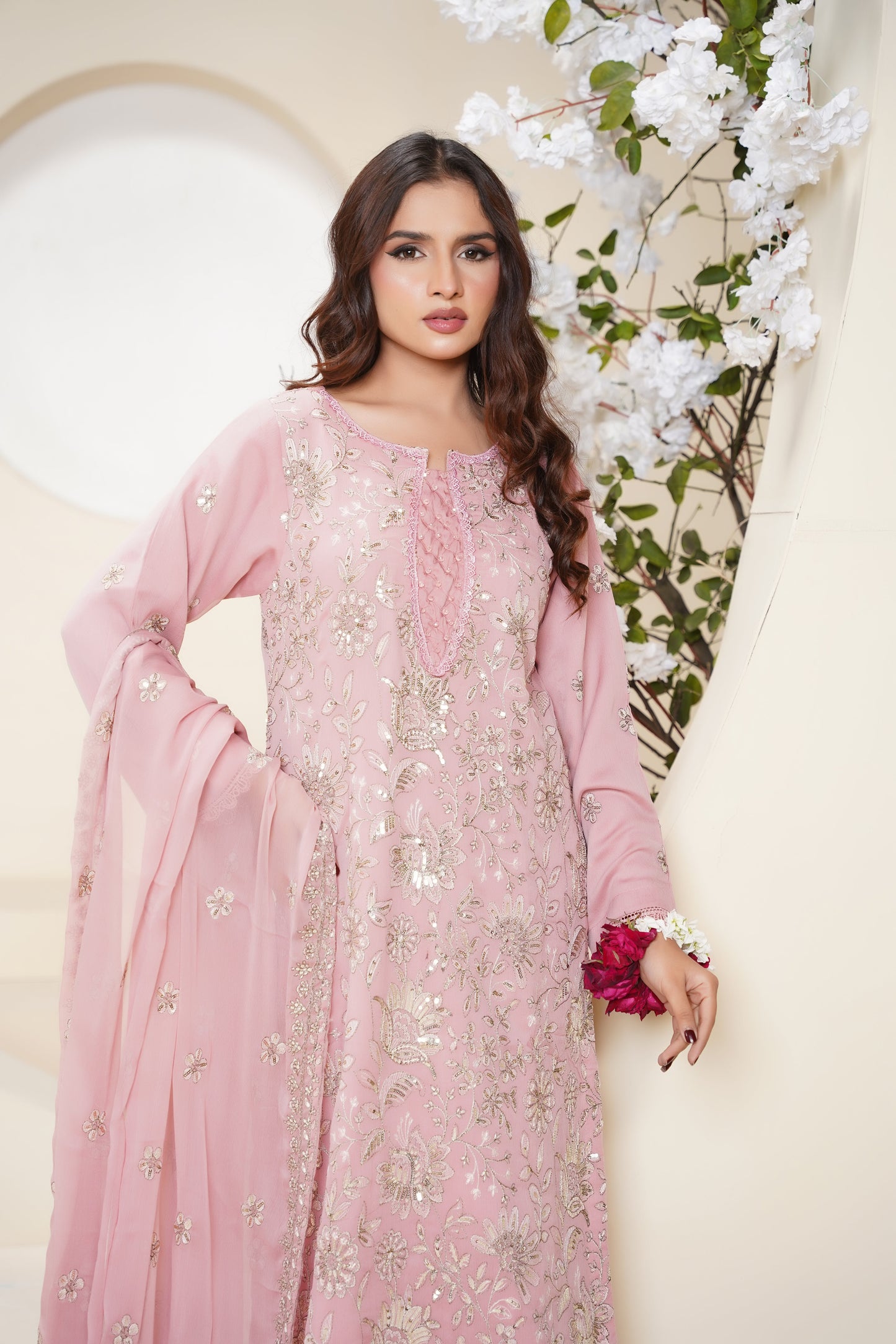 Husan e Jahan - Luxury Chiffon Outfit with Chiffon Dupatta - Ready to Wear - V2 - Eid25 - 06-SD