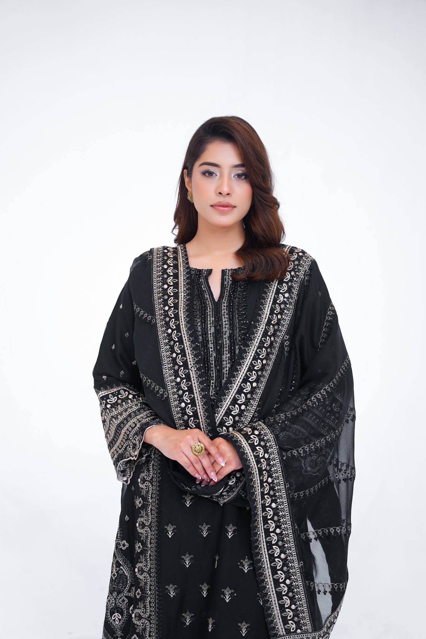 Husan e Jahan - Luxury Chiffon Outfit with Chiffon Dupatta and Plazzo - Ready to Wear - V1 - Eid25 - 01  Article 04-SD