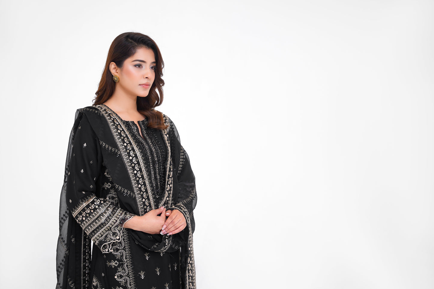 Husan e Jahan - Luxury Chiffon Outfit with Chiffon Dupatta and Plazzo - Ready to Wear - V1 - Eid25 - 01  Article 04-SD