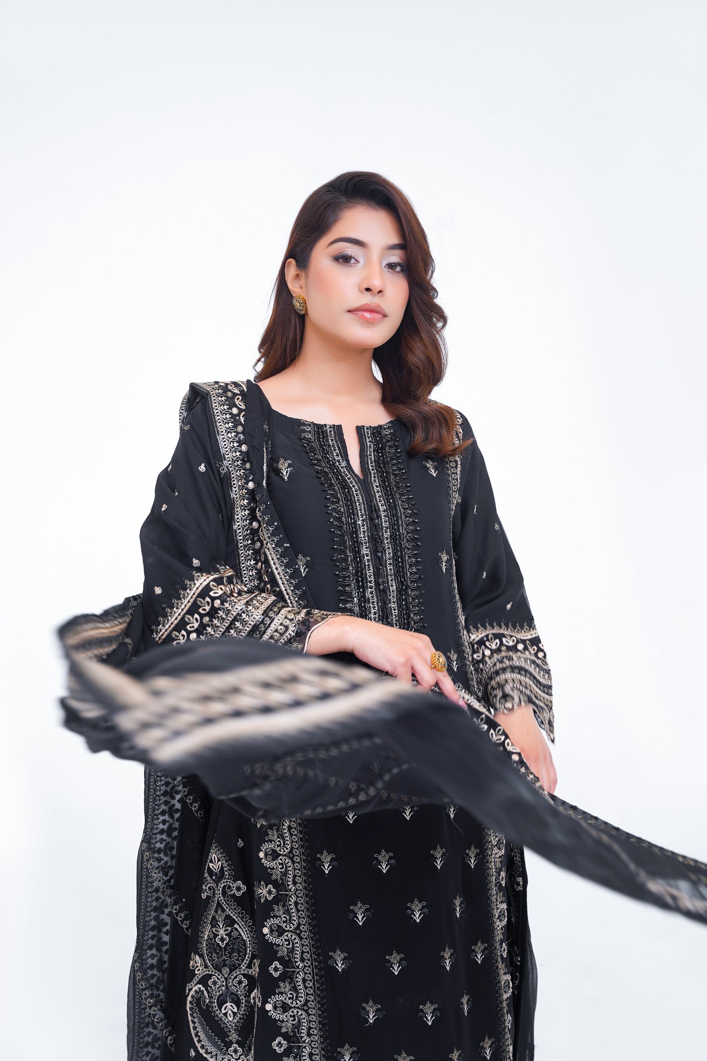 Husan e Jahan - Luxury Chiffon Outfit with Chiffon Dupatta and Plazzo - Ready to Wear - V1 - Eid25 - 01  Article 04-SD