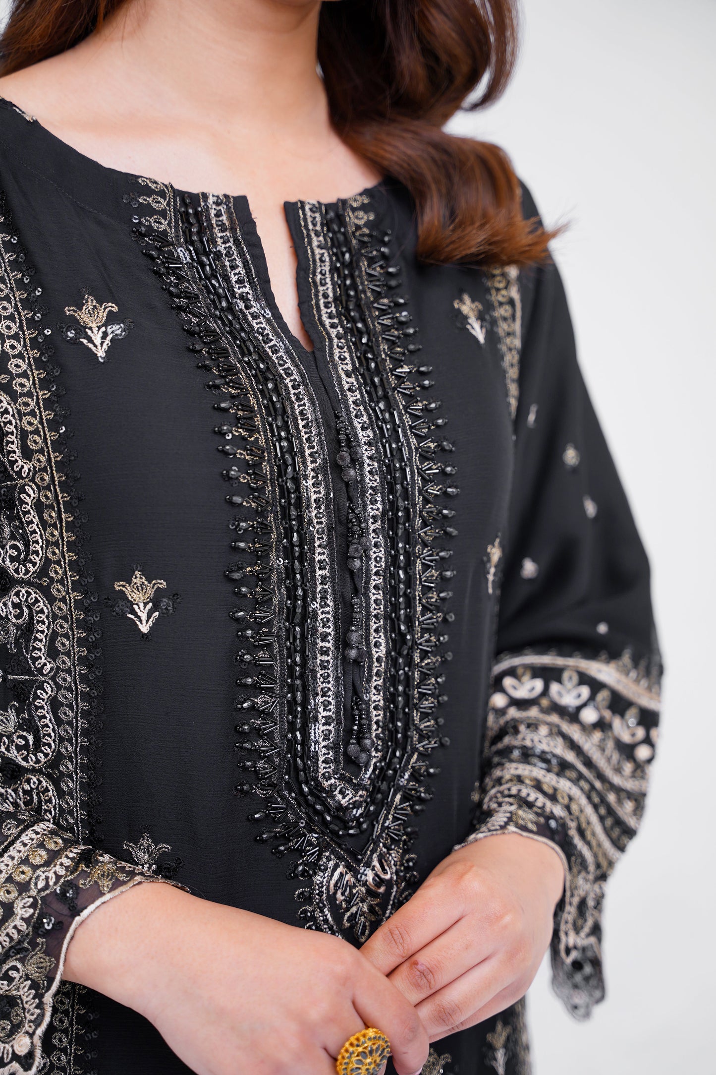 Husan e Jahan - Luxury Chiffon Outfit with Chiffon Dupatta and Plazzo - Ready to Wear - V1 - Eid25 - 01  Article 04-SD