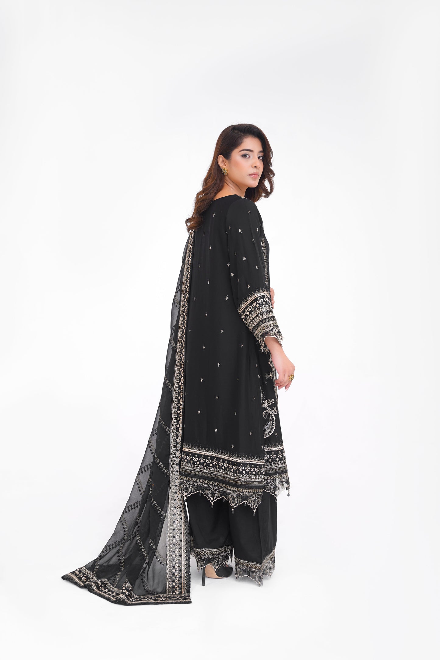 Husan e Jahan - Luxury Chiffon Outfit with Chiffon Dupatta and Plazzo - Ready to Wear - V1 - Eid25 - 01  Article 04-SD