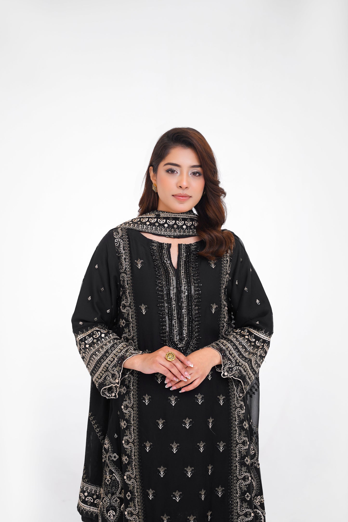 Husan e Jahan - Luxury Chiffon Outfit with Chiffon Dupatta and Plazzo - Ready to Wear - V1 - Eid25 - 01  Article 04-SD