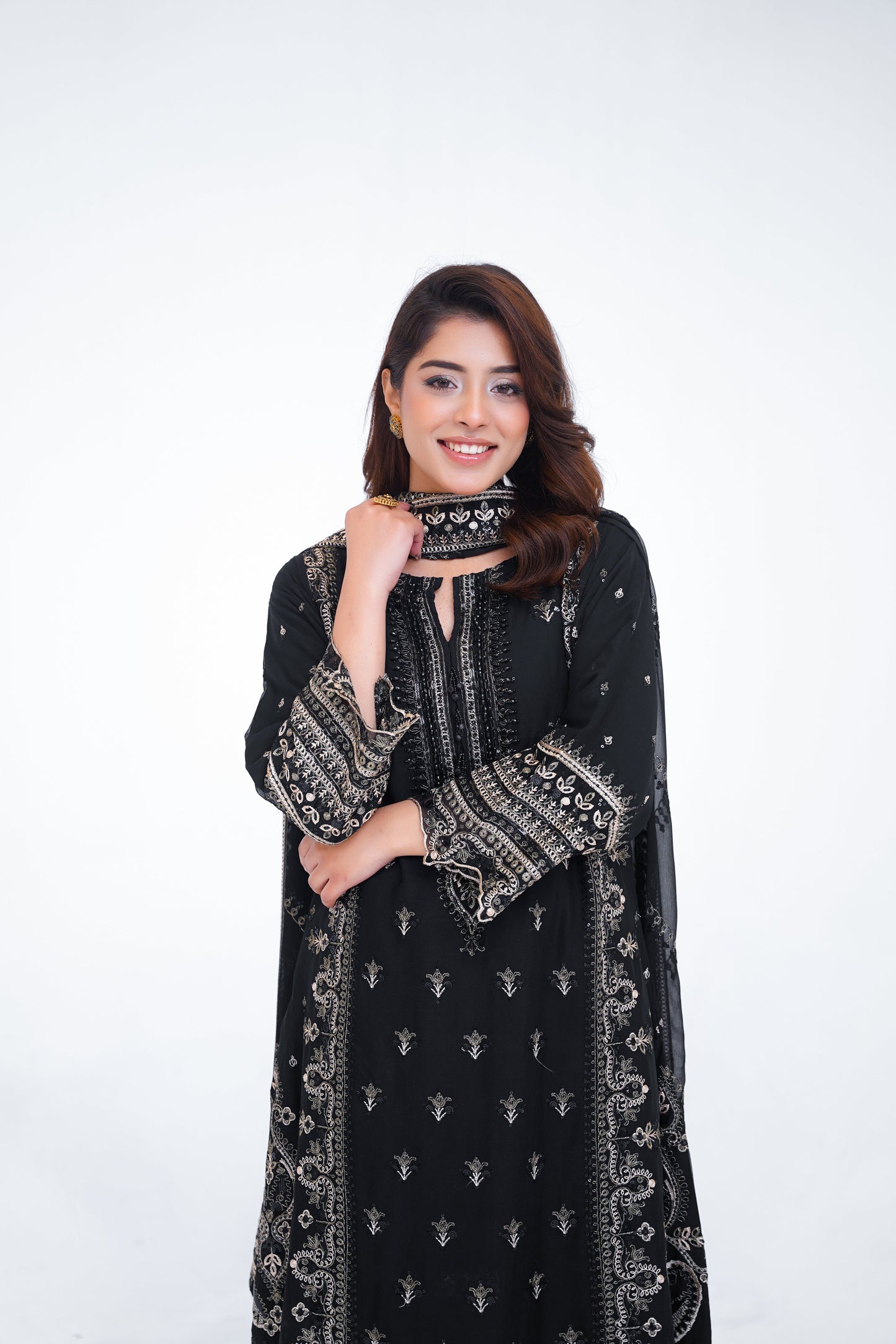 Husan e Jahan - Luxury Chiffon Outfit with Chiffon Dupatta and Plazzo - Ready to Wear - V1 - Eid25 - 01  Article 04-SD