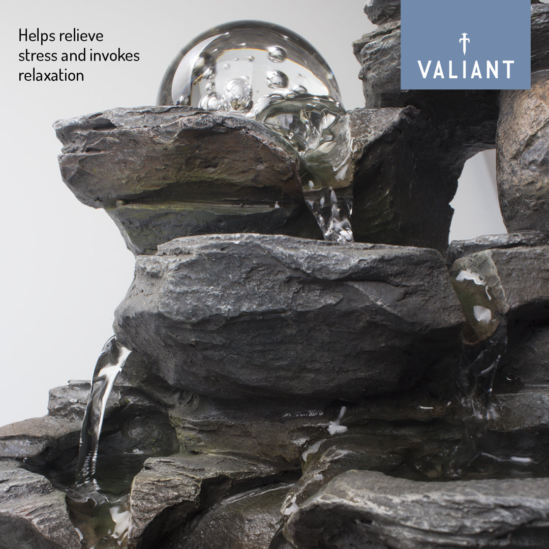 Valiant Table Top Water Feature with Spinning Glass Sphere