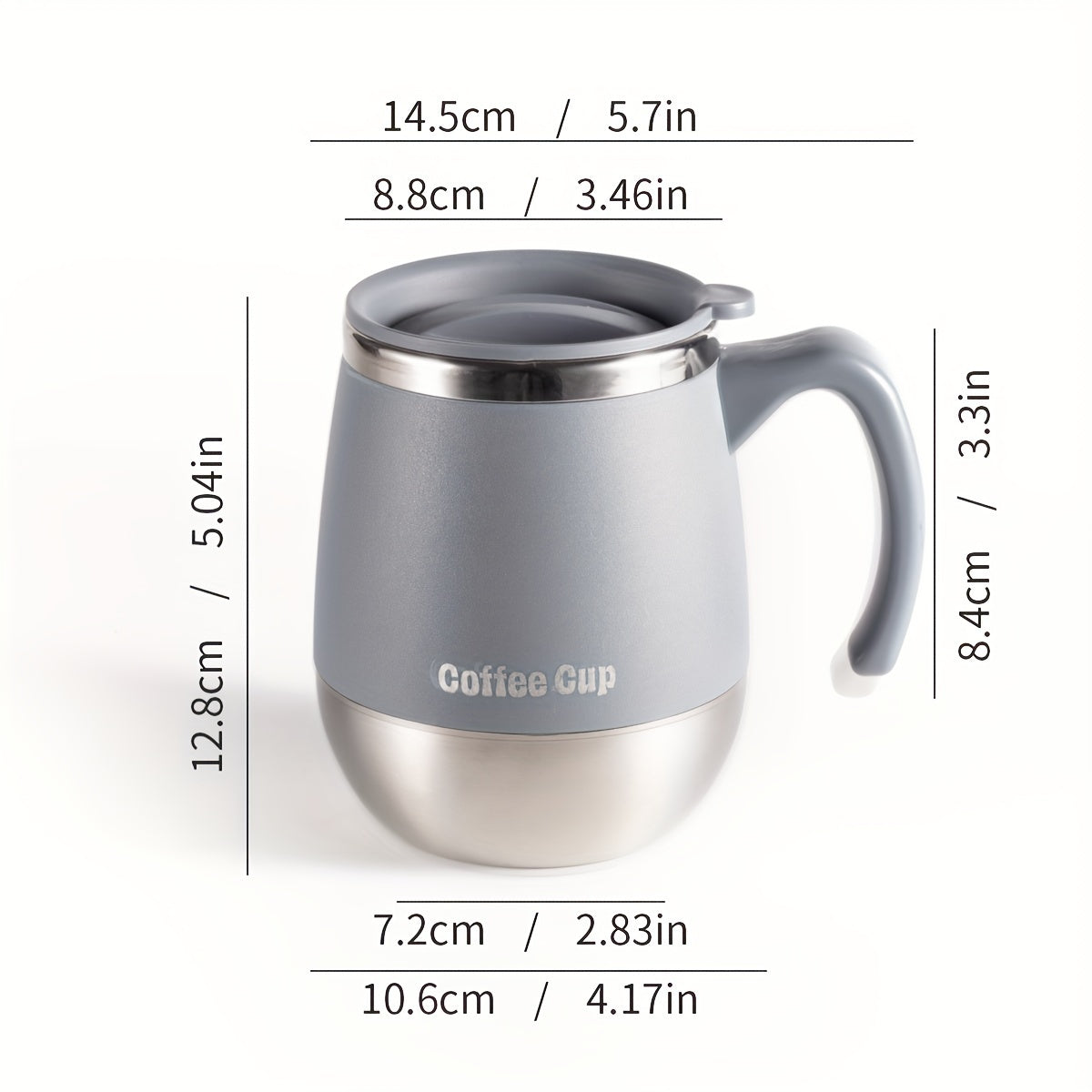 1pc 500ml Insulated Stainless Steel Coffee Mug with Lid, Double-Wall Vacuum Thermal Cup for Hot and Cold Drinks, Ideal for Home, Outdoor, Camping, Birthday, Holiday, Thanksgiving, Christmas Gift