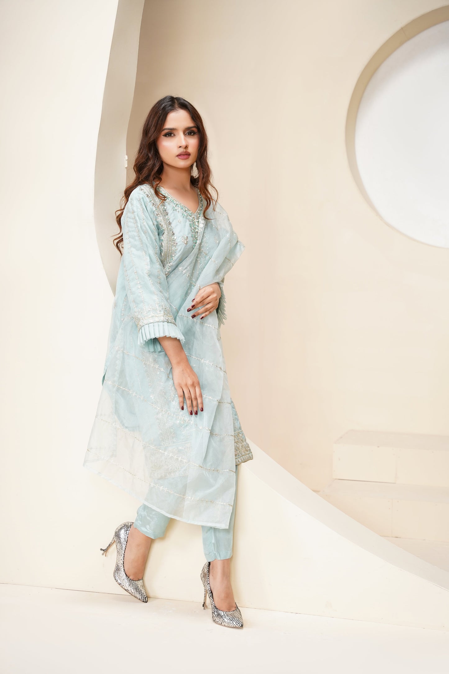 Tehwar - Luxury Organza Outfit - Festive Collection - Ready to Wear - V6 - D7 - Eid25 - 10