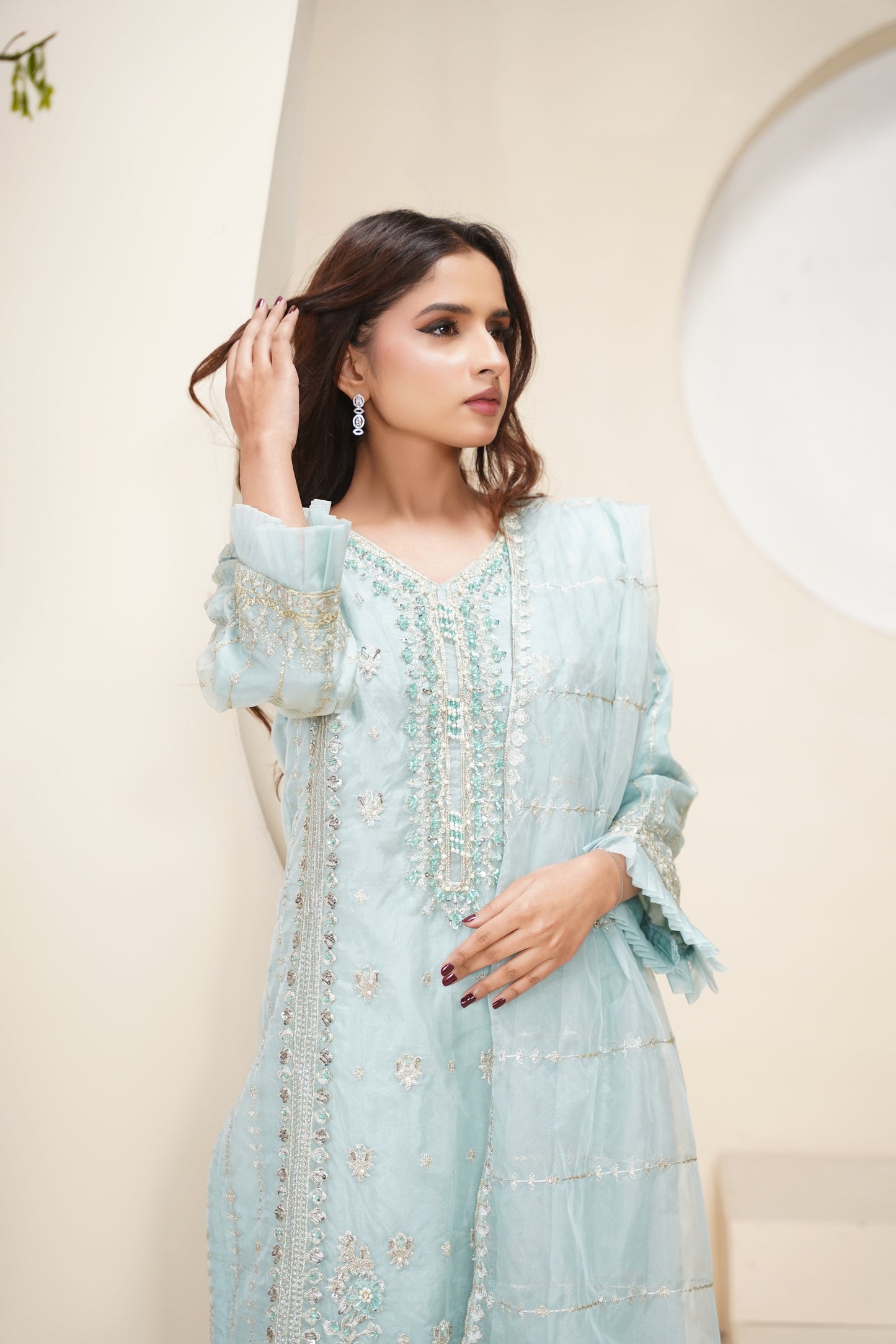 Tehwar - Luxury Organza Outfit - Festive Collection - Ready to Wear - V6 - D7 - Eid25 - 10