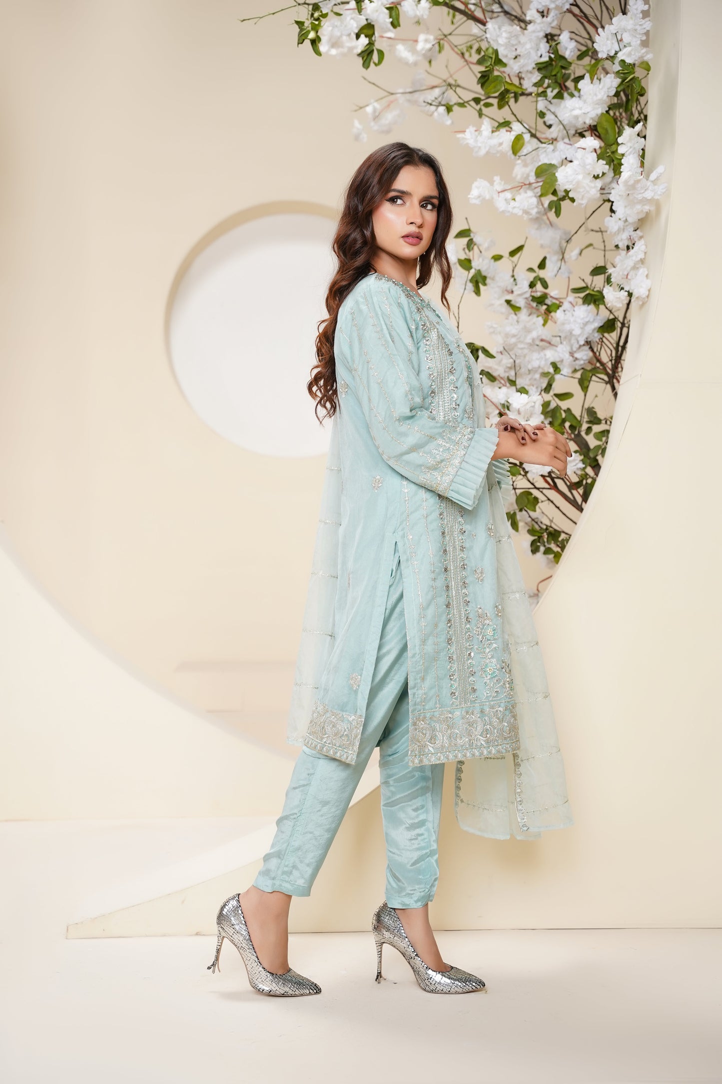Tehwar - Luxury Organza Outfit - Festive Collection - Ready to Wear - V6 - D7 - Eid25 - 10