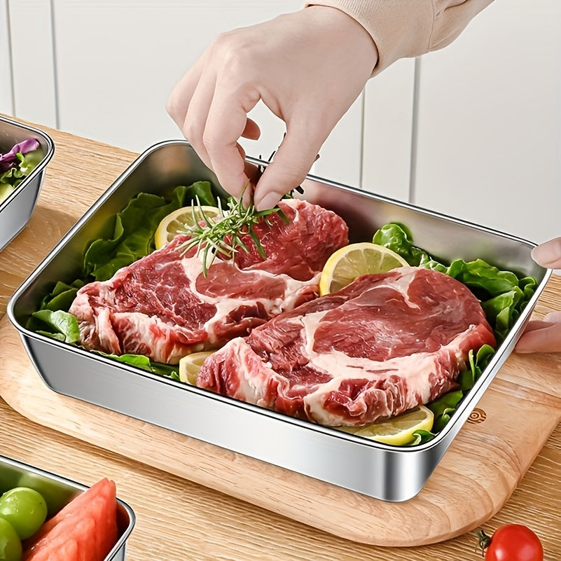 Set of 6/3 Stainless Steel Food Storage Containers That Are Leak-Proof, Stackable, And Designed to Save Space. Made from Durable Stainless Steel with Airtight Lids to Keep Food Fresh, Perfect for Meal Preparation, Storing Fru