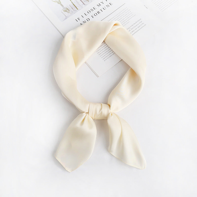 Women's Silk Satin Square Scarf, Decorative Silk Bandana, Solid Colour Hair Scarf
