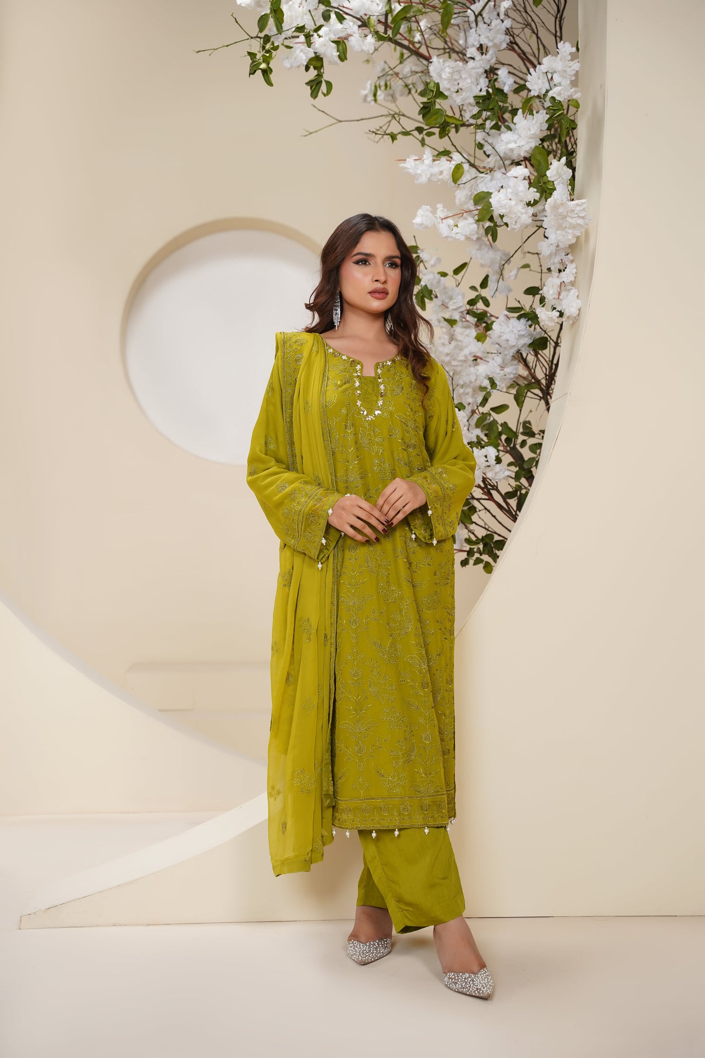 Husan e Jahan - Luxury Chiffon Outfit with Chiffon Dupatta - Ready to Wear - SD-HEJ-V3-D6