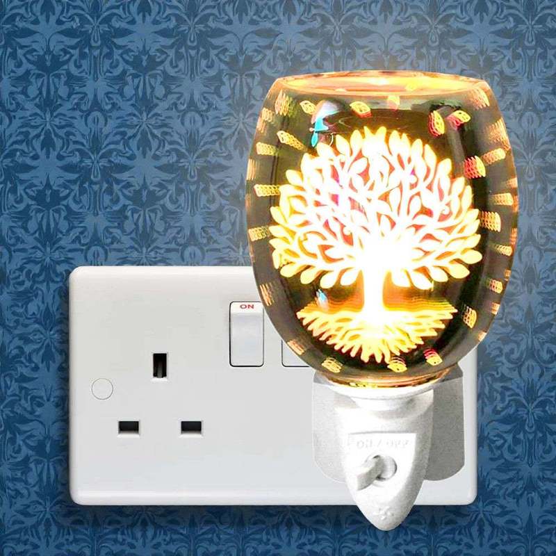 Tree of Life Oil Burner & Wax Warmer | Plug-in Aroma Diffuser plus Sandalwood Wax Melts