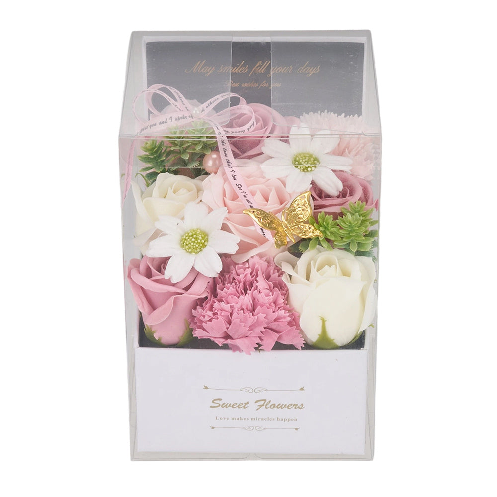 Flower Flower Soap in Gift Box Decorative Soap Artificial Flower Bath Soap for Birthday Valentine'S Day Her Girls Lover