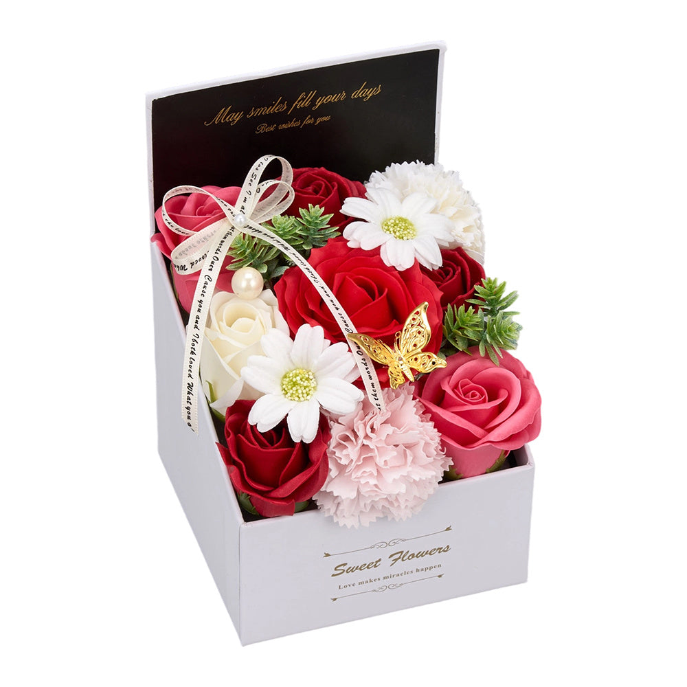 Flower Flower Soap in Gift Box Decorative Soap Artificial Flower Bath Soap for Birthday Valentine'S Day Her Girls Lover