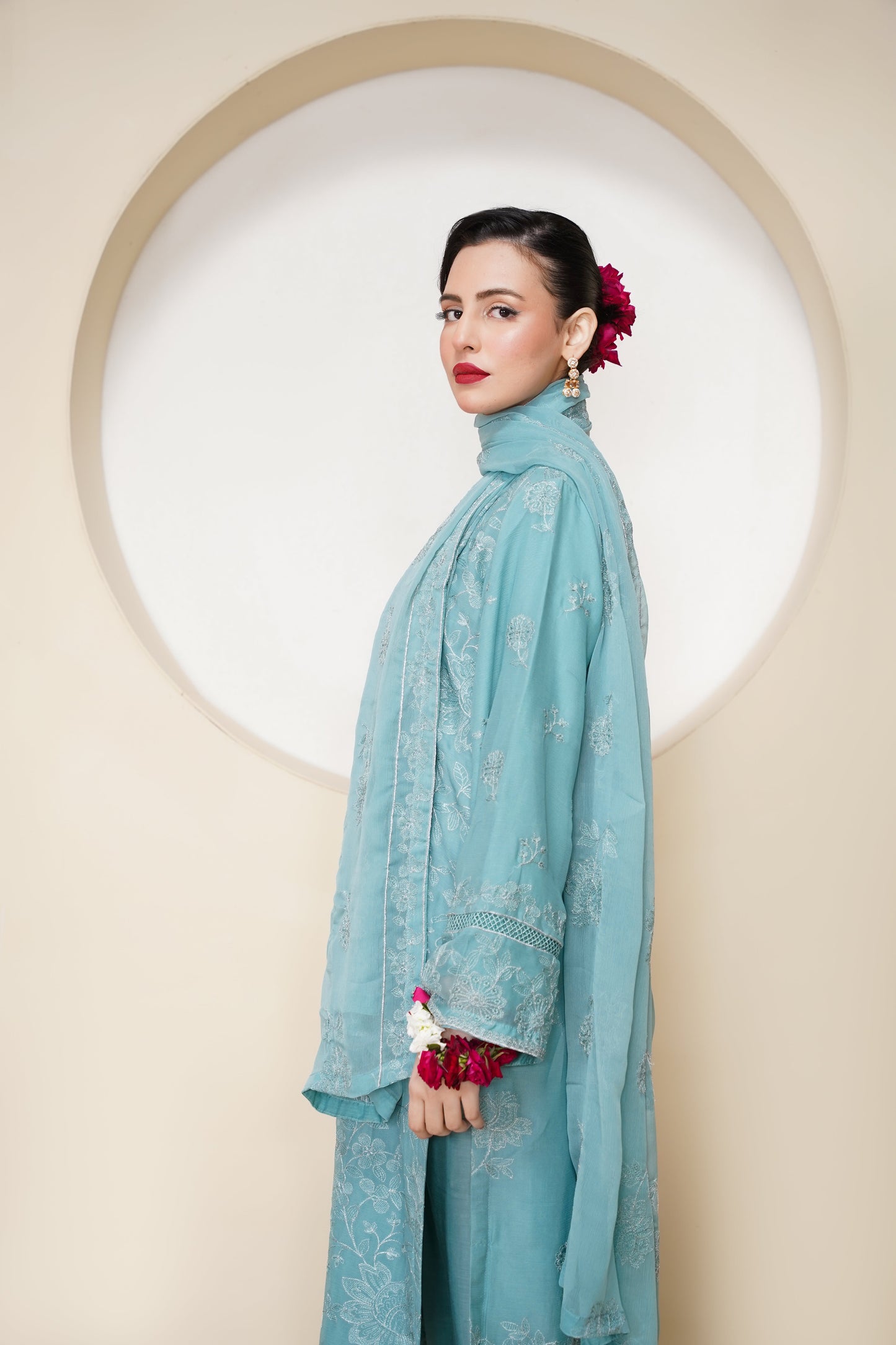Husan e Jahan - Luxury Chiffon Outfit with Chiffon Dupatta - Ready to Wear - V2 - Eid25 - 08 - HEJFeroziV208