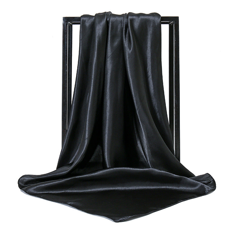 Ladies' Solid Colour Silk Satin Square Scarf, 90/90cm Headscarf, Flight Attendants' Neckerchiefs