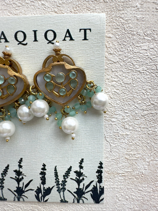 Ronak sea green: Earrings