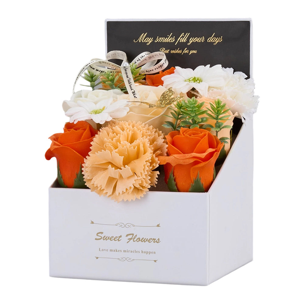 Flower Flower Soap in Gift Box Decorative Soap Artificial Flower Bath Soap for Birthday Valentine'S Day Her Girls Lover