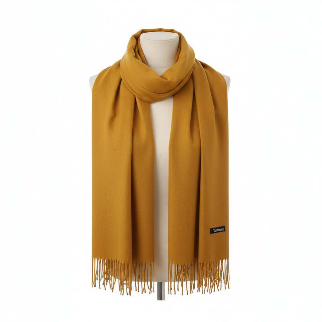Luxury Solid Colour Tassel Scarf | Imitation Cashmere Shawl - Neomodest