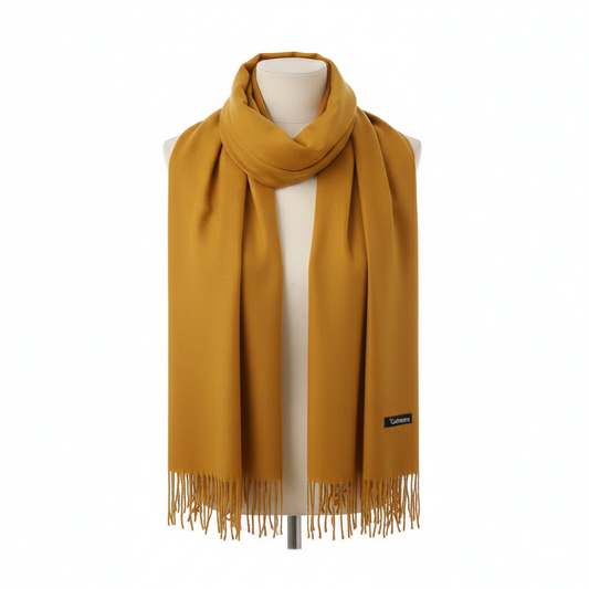 Luxury Solid Colour Tassel Scarf | Imitation Cashmere Shawl - Neomodest