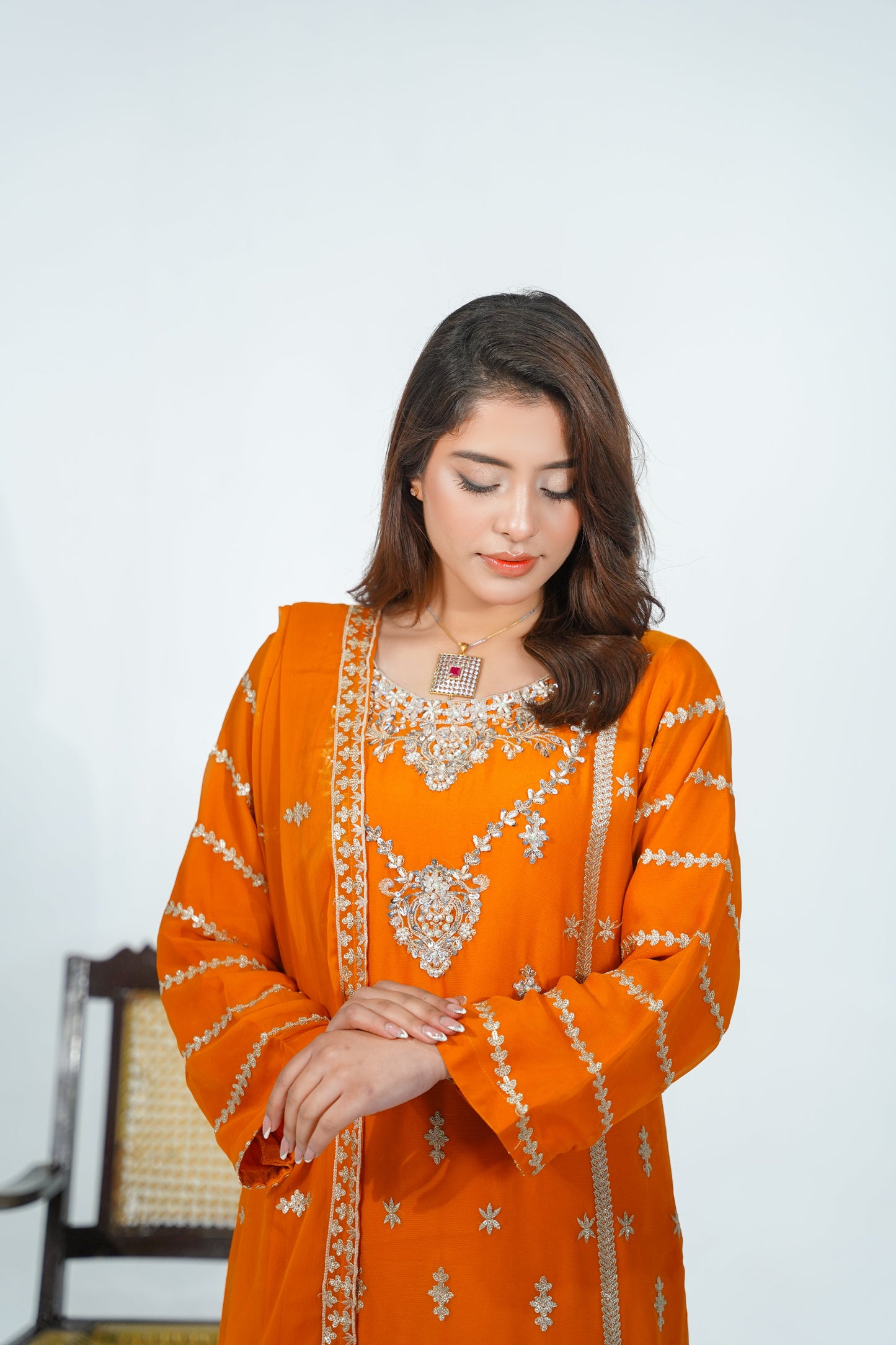Husan e Jahan - Luxury Chiffon Outfit with Chiffon Dupatta - Ready to Wear - V1 - Eid25 - 06