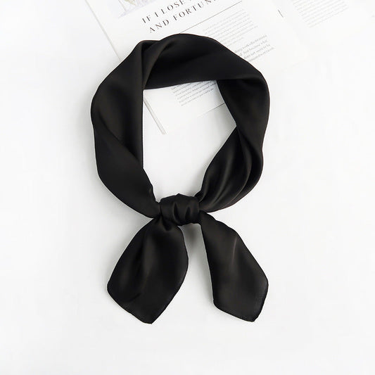 Women's Silk Satin Square Scarf, Decorative Silk Bandana, Solid Colour Hair Scarf
