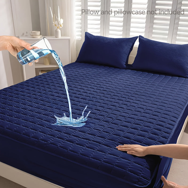 1 Waterproof Mattress Protector - Reusable Underpads, Solid Quilted Geometric Stitching Design, Thickened Durable Fabric, Suitable for Dorms, Camping, RVs And Hotels - Machine Washable, Mattress Waterproof, Camping Essentials