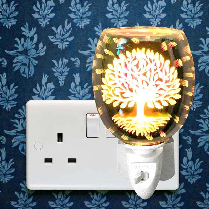 Tree of Life Oil Burner & Wax Warmer | Plug-in Aroma Diffuser plus Sandalwood Wax Melts